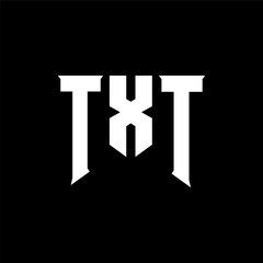 TXT letter logo design for technology company. TXT logo design black and white color combination. TXT logo, TXT vector, TXT design, TXT icon, TXT alphabet. TXT typography logo design.
