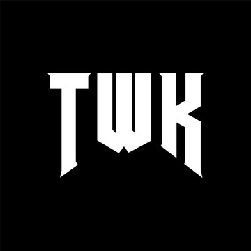 TWK letter logo design for technology company. TWK logo design black and white color combination. TWK logo, TWK vector, TWK design, TWK icon, TWK alphabet. TWK typography logo design.