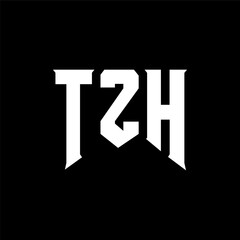 TZH letter logo design for technology company. TZH logo design black and white color combination. TZH logo, TZH vector, TZH design, TZH icon, TZH alphabet. TZH typography logo design.