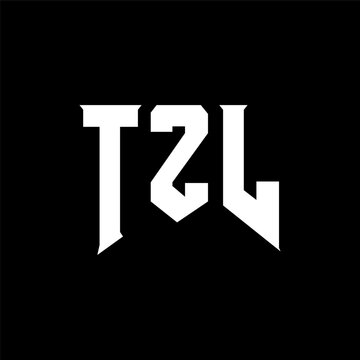 TZL letter logo design for technology company. TZL logo design black and white color combination. TZL logo, TZL vector, TZL design, TZL icon, TZL alphabet. TZL typography logo design.