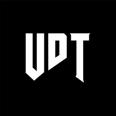 UDT letter logo design for technology company. UDT logo design black and white color combination. UDT logo, UDT vector, UDT design, UDT icon, UDT alphabet. UDT typography logo design.