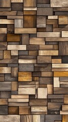Fototapeta premium Abstract Wooden Block Pattern - Rustic Wall Design for Interior Decoration