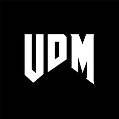 UDM letter logo design for technology company. UDM logo design black and white color combination. UDM logo, UDM vector, UDM design, UDM icon, UDM alphabet. UDM typography logo design.
