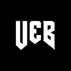 UEB letter logo design for technology company. UEB logo design black and white color combination. UEB logo, UEB vector, UEB design, UEB icon, UEB alphabet. UEB typography logo design.