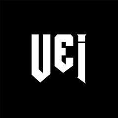 UEI letter logo design for technology company. UEI logo design black and white color combination. UEI logo, UEI vector, UEI design, UEI icon, UEI alphabet. UEI typography logo design.