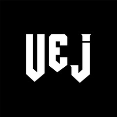 UEJ letter logo design for technology company. UEJ logo design black and white color combination. UEJ logo, UEJ vector, UEJ design, UEJ icon, UEJ alphabet. UEJ typography logo design.