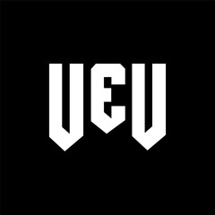 UEU letter logo design for technology company. UEU logo design black and white color combination. UEU logo, UEU vector, UEU design, UEU icon, UEU alphabet. UEU typography logo design.