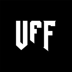 UFF letter logo design for technology company. UFF logo design black and white color combination. UFF logo, UFF vector, UFF design, UFF icon, UFF alphabet. UFF typography logo design.