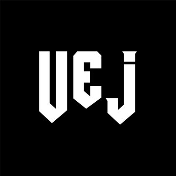 UEJ letter logo design for technology company. UEJ logo design black and white color combination. UEJ logo, UEJ vector, UEJ design, UEJ icon, UEJ alphabet. UEJ typography logo design.