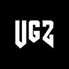 Obraz premium UGZ letter logo design for technology company. UGZ logo design black and white color combination. UGZ logo, UGZ vector, UGZ design, UGZ icon, UGZ alphabet. UGZ typography logo design.