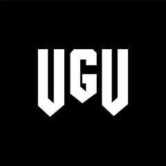 UGU letter logo design for technology company. UGU logo design black and white color combination. UGU logo, UGU vector, UGU design, UGU icon, UGU alphabet. UGU typography logo design.