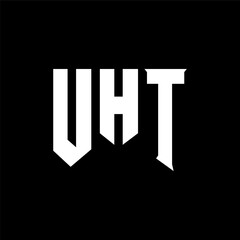 UHT letter logo design for technology company. UHT logo design black and white color combination. UHT logo, UHT vector, UHT design, UHT icon, UHT alphabet. UHT typography logo design.