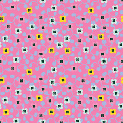 Hand drawn colourful florals Seamless pattern. Abstract Florals pattern. Colourful background. Designed for paper, cover, fabric, decor, wall paper and etc.