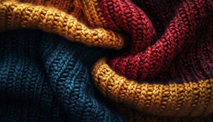 Fototapeta premium Abstract Grunge Overlay On A Knitted Fabric Surface - A Unique Textured Background With A Distressed Look For Design Projects