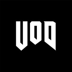 UOD letter logo design for technology company. UOD logo design black and white color combination. UOD logo, UOD vector, UOD design, UOD icon, UOD alphabet. UOD typography logo design.