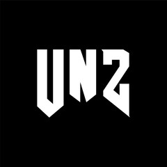 UNZ letter logo design for technology company. UNZ logo design black and white color combination. UNZ logo, UNZ vector, UNZ design, UNZ icon, UNZ alphabet. UNZ typography logo design.