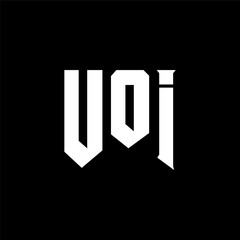 UOI letter logo design for technology company. UOI logo design black and white color combination. UOI logo, UOI vector, UOI design, UOI icon, UOI alphabet. UOI typography logo design.