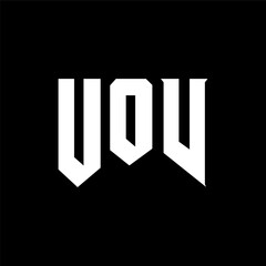 UOV letter logo design for technology company. UOV logo design black and white color combination. UOV logo, UOV vector, UOV design, UOV icon, UOV alphabet. UOV typography logo design.
