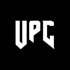 UPC letter logo design for technology company. UPC logo design black and white color combination. UPC logo, UPC vector, UPC design, UPC icon, UPC alphabet. UPC typography logo design.