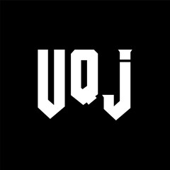 UQJ letter logo design for technology company. UQJ logo design black and white color combination. UQJ logo, UQJ vector, UQJ design, UQJ icon, UQJ alphabet. UQJ typography logo design.