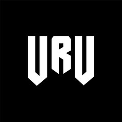 URU letter logo design for technology company. URU logo design black and white color combination. URU logo, URU vector, URU design, URU icon, URU alphabet. URU typography logo design.