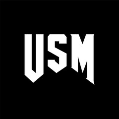 USM letter logo design for technology company. USM logo design black and white color combination. USM logo, USM vector, USM design, USM icon, USM alphabet. USM typography logo design.