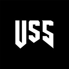 USS letter logo design for technology company. USS logo design black and white color combination. USS logo, USS vector, USS design, USS icon, USS alphabet. USS typography logo design.
