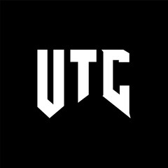 UTC letter logo design for technology company. UTC logo design black and white color combination. UTC logo, UTC vector, UTC design, UTC icon, UTC alphabet. UTC typography logo design.