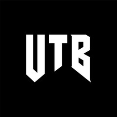 UTB letter logo design for technology company. UTB logo design black and white color combination. UTB logo, UTB vector, UTB design, UTB icon, UTB alphabet. UTB typography logo design.