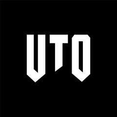 UTO letter logo design for technology company. UTO logo design black and white color combination. UTO logo, UTO vector, UTO design, UTO icon, UTO alphabet. UTO typography logo design.