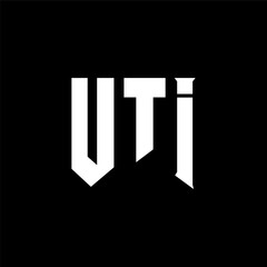 UTI letter logo design for technology company. UTI logo design black and white color combination. UTI logo, UTI vector, UTI design, UTI icon, UTI alphabet. UTI typography logo design.