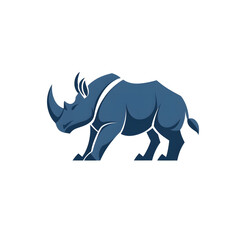 Sleek Rhinoceros Logo with Bold Horn and Solid Stance
