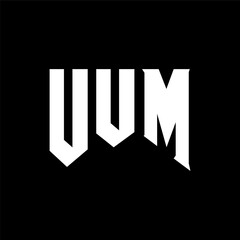 UUM letter logo design for technology company. UUM logo design black and white color combination. UUM logo, UUM vector, UUM design, UUM icon, UUM alphabet. UUM typography logo design.