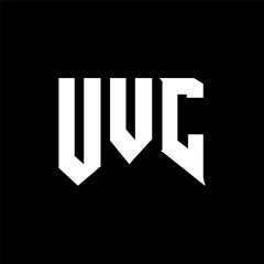 UVC letter logo design for technology company. UVC logo design black and white color combination. UVC logo, UVC vector, UVC design, UVC icon, UVC alphabet. UVC typography logo design.
