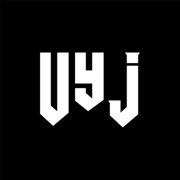 UYJ letter logo design for technology company. UYJ logo design black and white color combination. UYJ logo, UYJ vector, UYJ design, UYJ icon, UYJ alphabet. UYJ typography logo design.