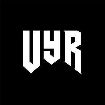 UYR letter logo design for technology company. UYR logo design black and white color combination. UYR logo, UYR vector, UYR design, UYR icon, UYR alphabet. UYR typography logo design.