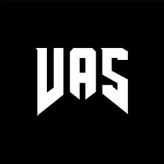 Fototapeta premium VAS letter logo design for technology company. VAS logo design black and white color combination. VAS logo, VAS vector, VAS design, VAS icon, VAS alphabet. VAS typography logo design.