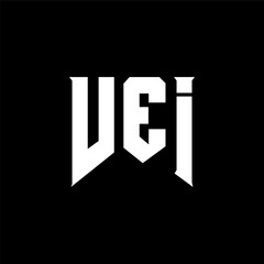 VEI letter logo design for technology company. VEI logo design black and white color combination. VEI logo, VEI vector, VEI design, VEI icon, VEI alphabet. VEI typography logo design.