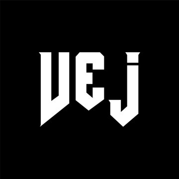 VEJ letter logo design for technology company. VEJ logo design black and white color combination. VEJ logo, VEJ vector, VEJ design, VEJ icon, VEJ alphabet. VEJ typography logo design.