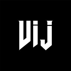 VIJ letter logo design for technology company. VIJ logo design black and white color combination. VIJ logo, VIJ vector, VIJ design, VIJ icon, VIJ alphabet. VIJ typography logo design.