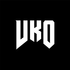 VKO letter logo design for technology company. VKO logo design black and white color combination. VKO logo, VKO vector, VKO design, VKO icon, VKO alphabet. VKO typography logo design.