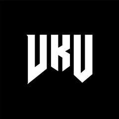 VKU letter logo design for technology company. VKU logo design black and white color combination. VKU logo, VKU vector, VKU design, VKU icon, VKU alphabet. VKU typography logo design.