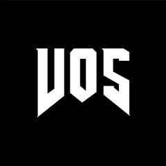 VOS letter logo design for technology company. VOS logo design black and white color combination. VOS logo, VOS vector, VOS design, VOS icon, VOS alphabet. VOS typography logo design.
