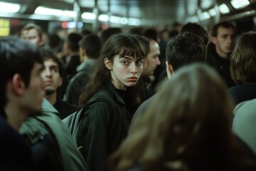Unsettled feelings in a packed subway car evoke the reality of claustrophobia and confinement