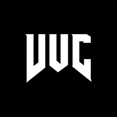 VUC letter logo design for technology company. VUC logo design black and white color combination. VUC logo, VUC vector, VUC design, VUC icon, VUC alphabet. VUC typography logo design.