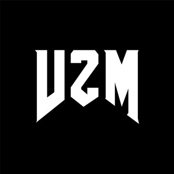 VZM letter logo design for technology company. VZM logo design black and white color combination. VZM logo, VZM vector, VZM design, VZM icon, VZM alphabet. VZM typography logo design.