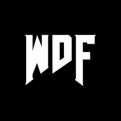 WDF letter logo design for technology company. WDF logo design black and white color combination. WDF logo, WDF vector, WDF design, WDF icon, WDF alphabet. WDF typography logo design.