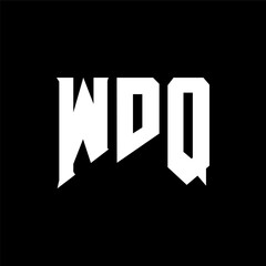 WDQ letter logo design for technology company. WDQ logo design black and white color combination. WDQ logo, WDQ vector, WDQ design, WDQ icon, WDQ alphabet. WDQ typography logo design.