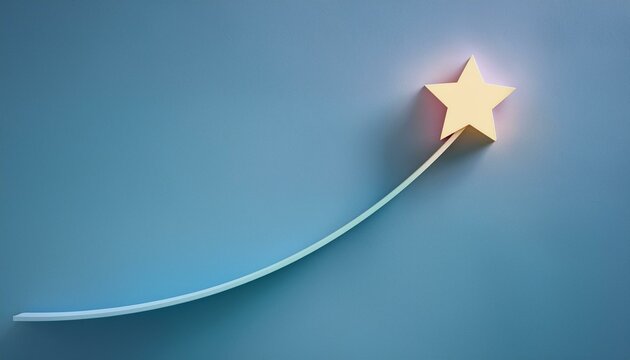 A graph rising along a rounded curve with a shining star at the end of the curve - Powered by Adobe