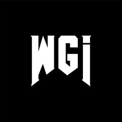 WGI letter logo design for technology company. WGI logo design black and white color combination. WGI logo, WGI vector, WGI design, WGI icon, WGI alphabet. WGI typography logo design.